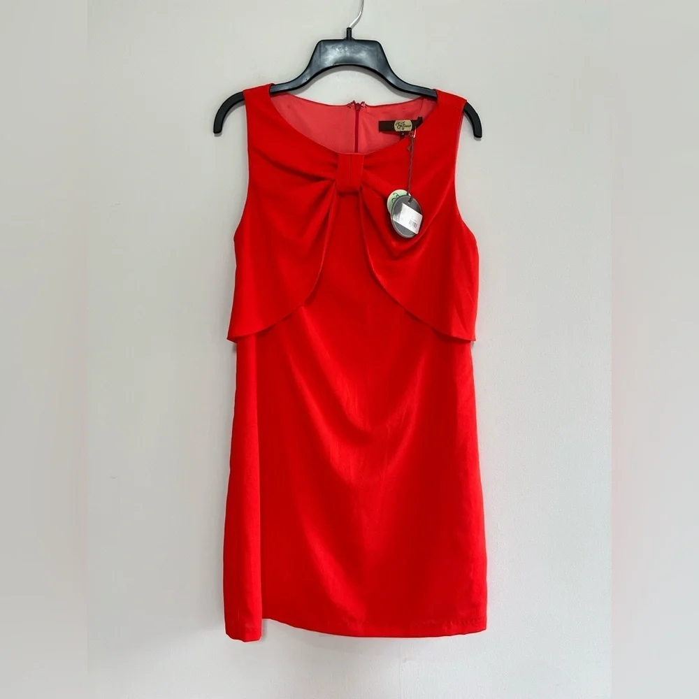Eva Franco x Anthropologie NWT Sleeve Surprise Red Bow Front Dress in Red, 4 - Picture 2 of 10